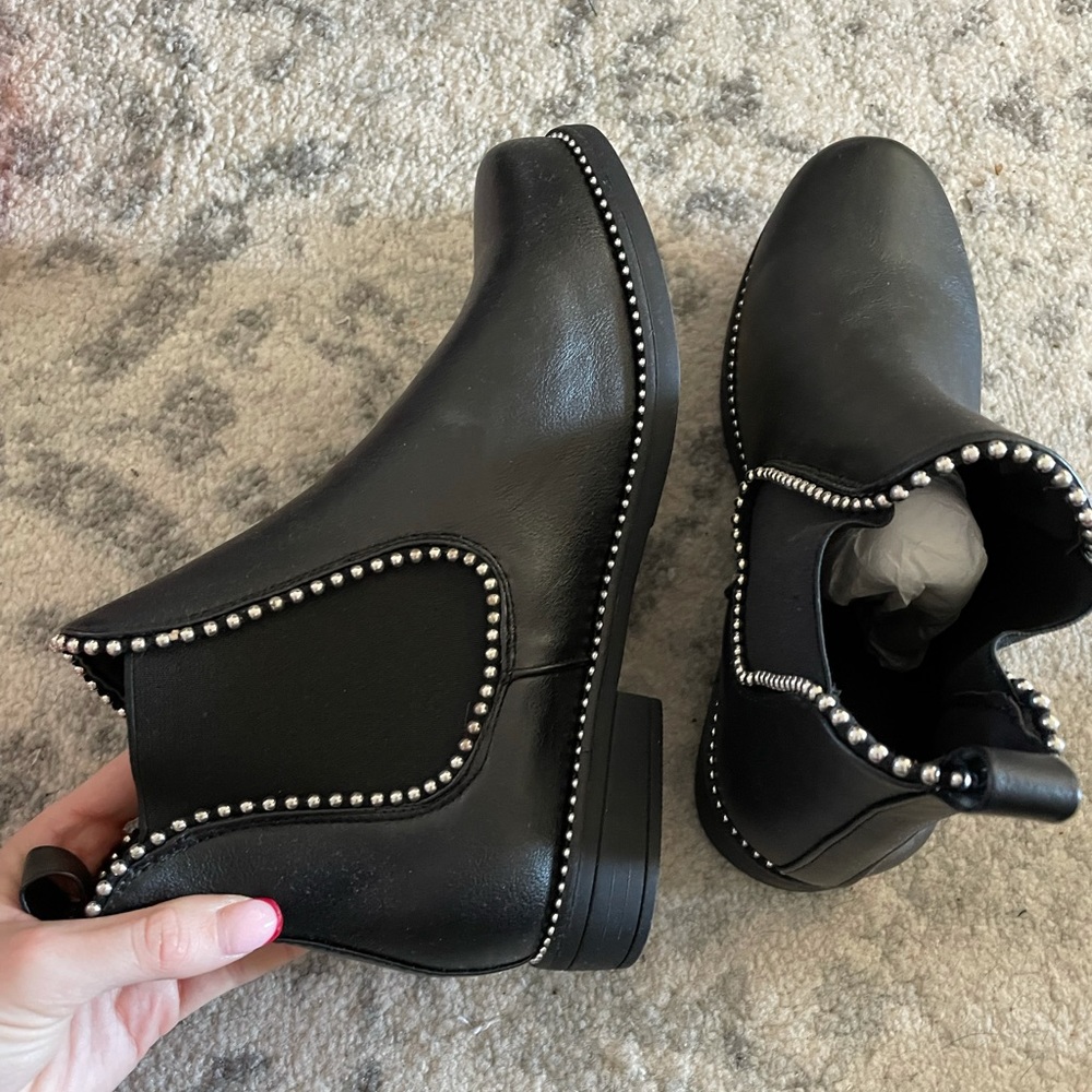 Women’s Black silver-studded booties